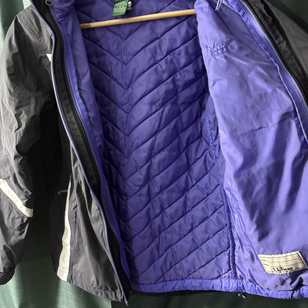 LL Bean Kids All-Weather Jacket 3 In 1 Purple And Black Size L 14-16 - Picture 6 of 6